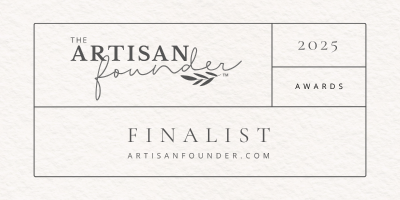 Logo for The Artisan Founder 2025 Awards with 'Finalist' text on a white background